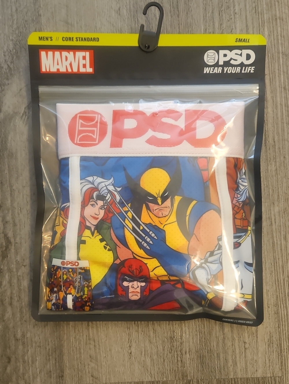 PSD X-Men Graphic Boxer Briefs sz Small Blue, Yellow & White